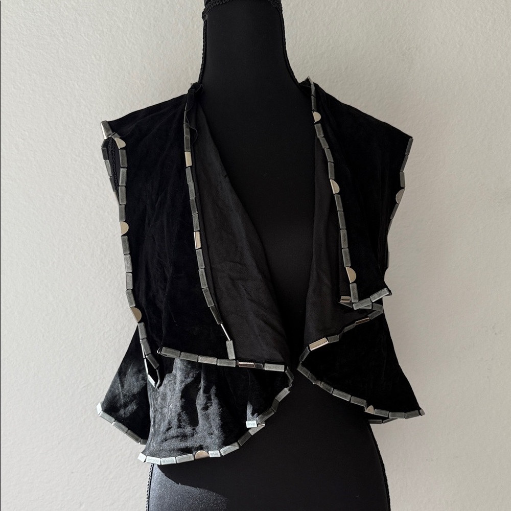 Elegant Black Camisole with Silver Accents